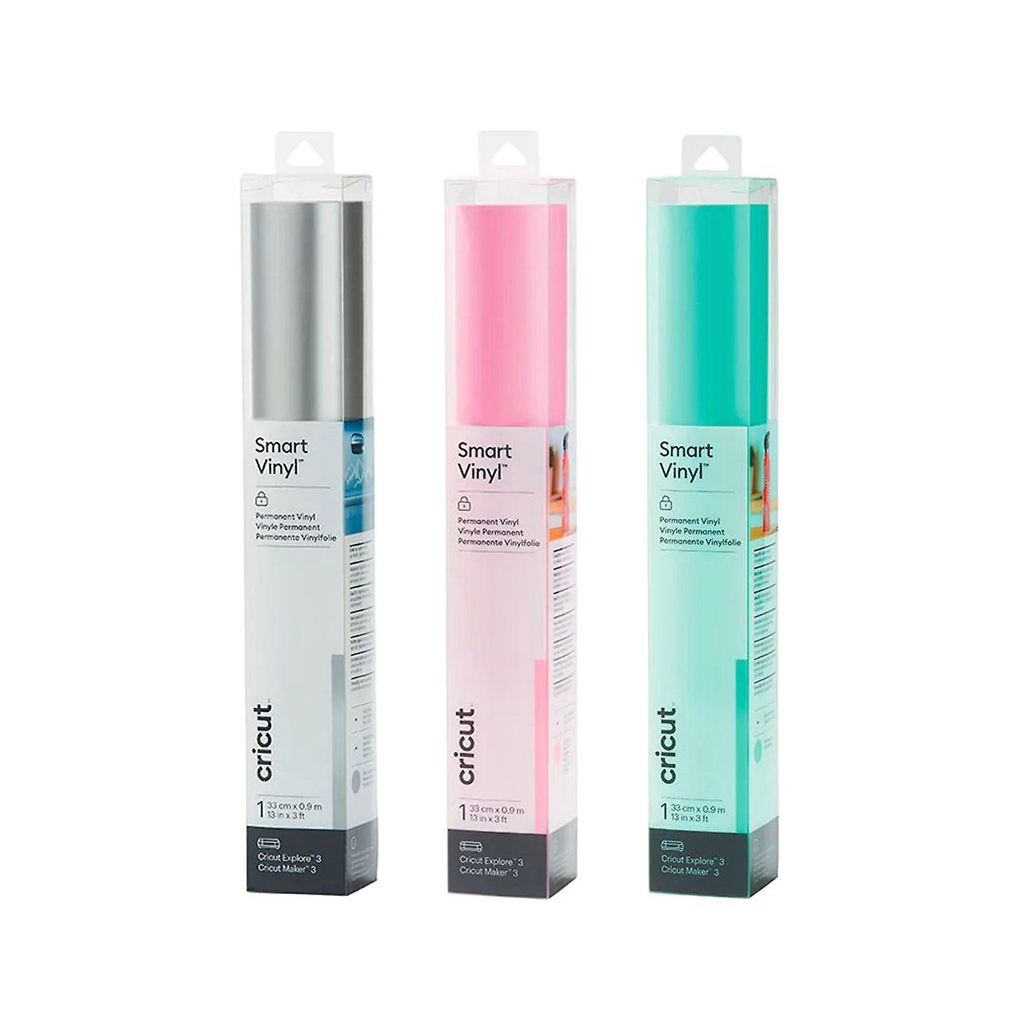 3 permanent vinyls 91 x 33 cm - Mint, light pink, silver