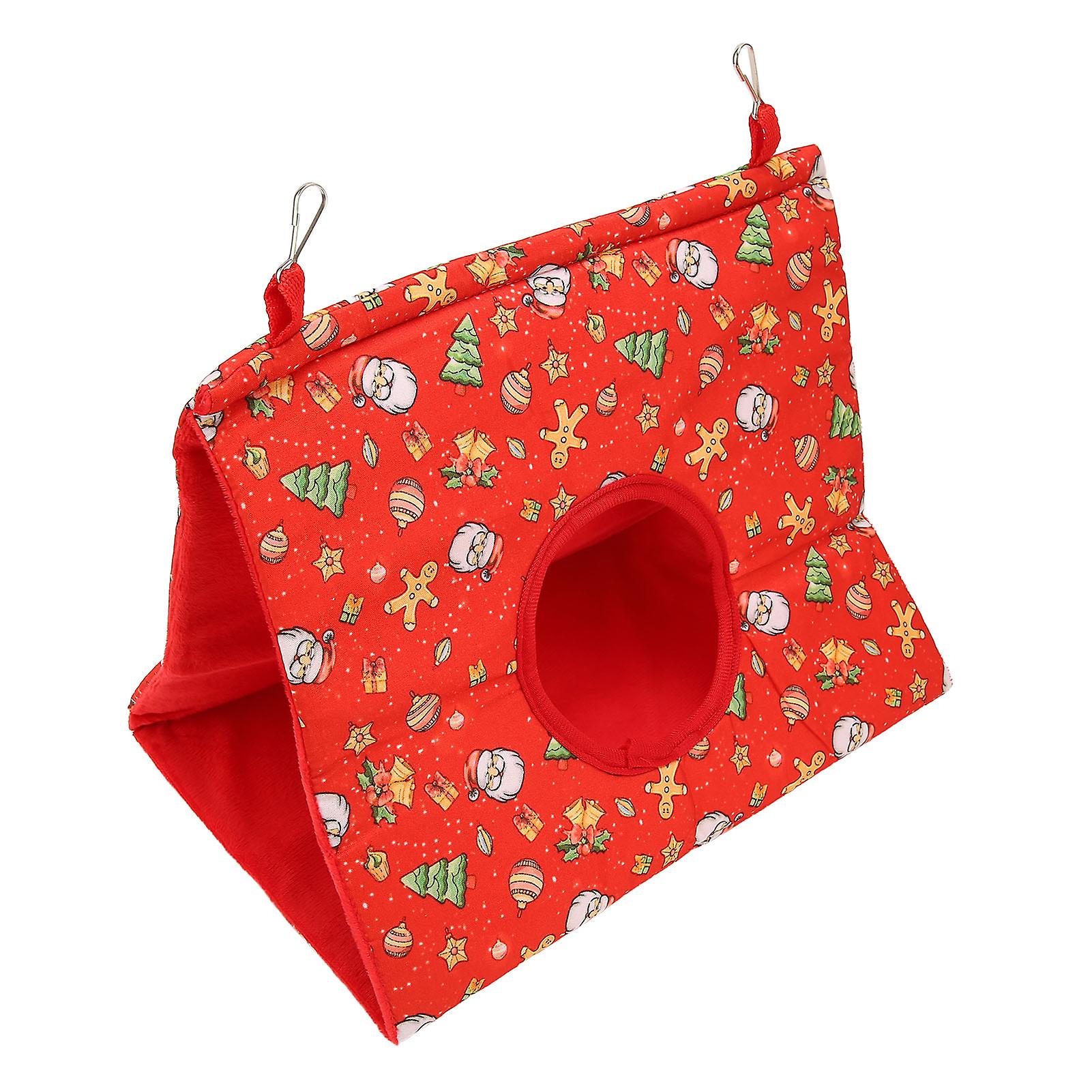 Parrot Hanging Bed M Red Fluffy Thick Triangle Nest for Resting