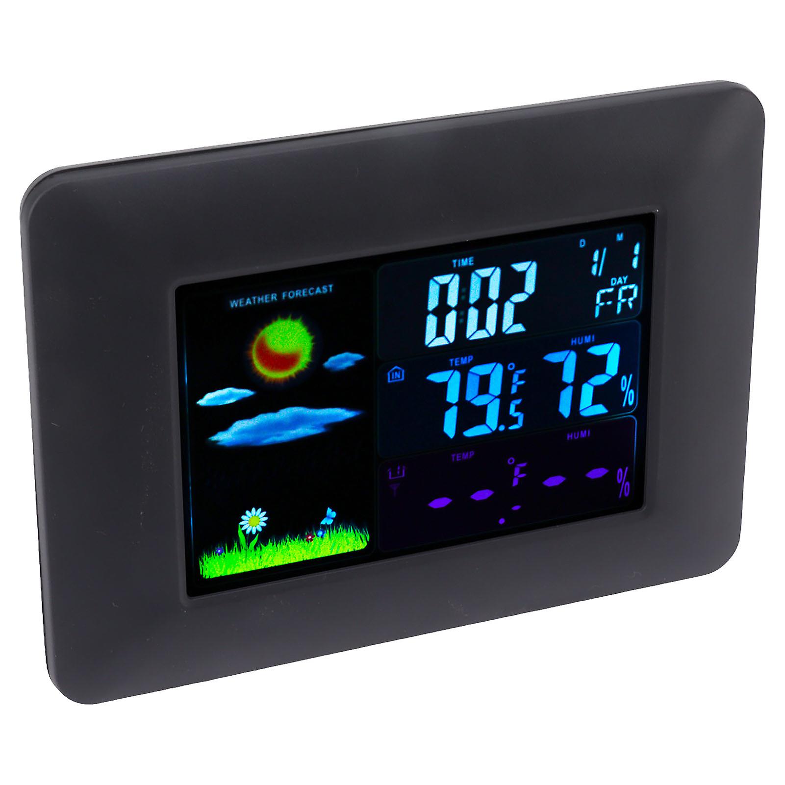 Alarm Clock Wireless Color Screen Multifunctional Weather Clock Temperature and Humidity Testing Intelligent Digital Clock 100‑240V TS-A97 US Plug 