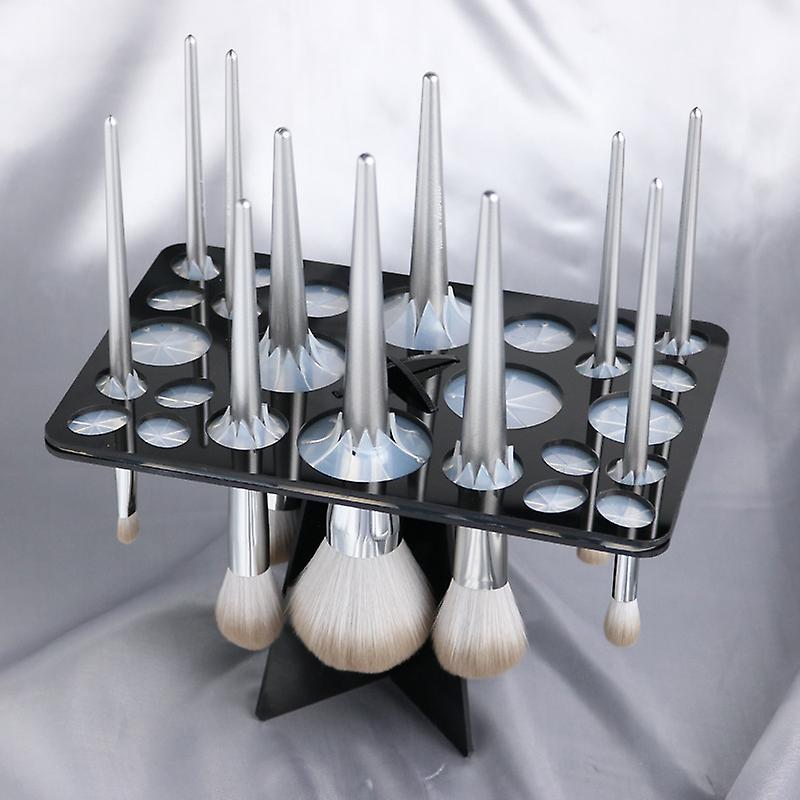 Makeup Brush Drying Rack, Brush Dryer, Foldable 28-Compartment A