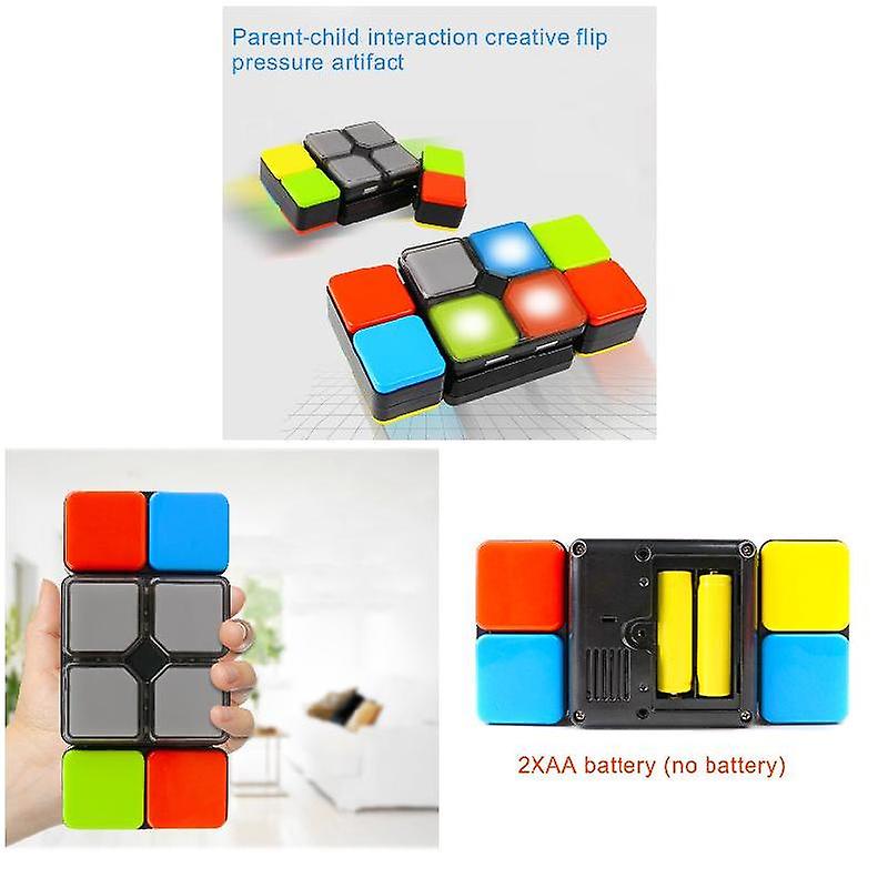 1 Pcs Magic Cubes Puzzle Toy Flip Slide 4 Game Modes Education Music with Light