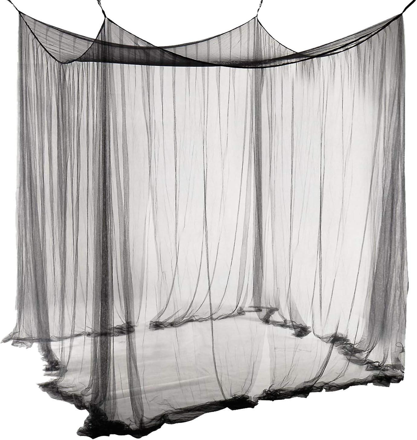 Double Bed Mosquito Net Rectangular Canopy Large Black Simple Sum