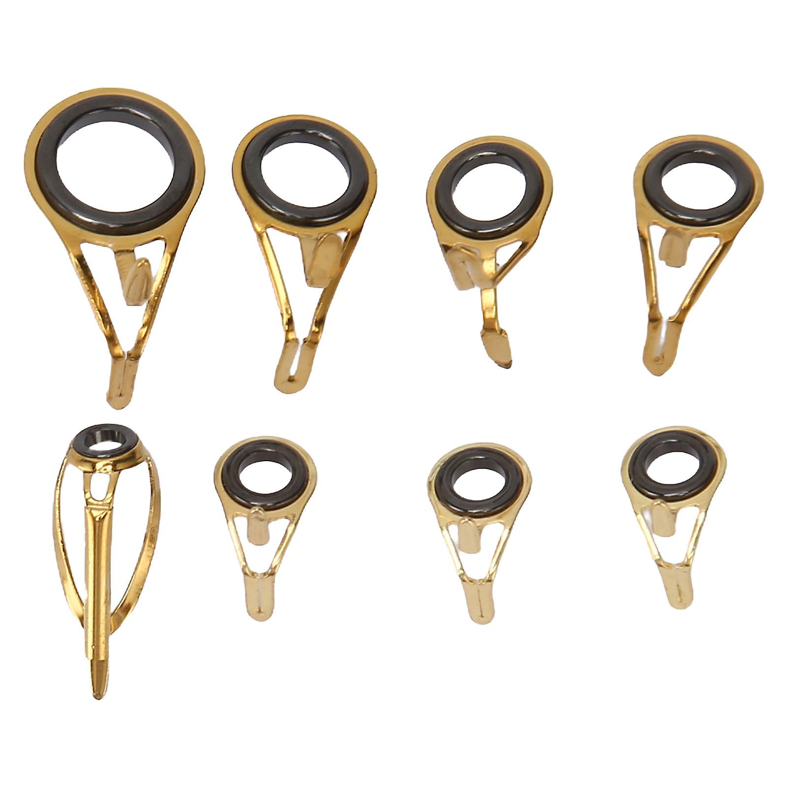 8 Pieces Fishing Rod Tip Repair Kit, Stainless Steel and Ceramic Replacement Rings, 8 Sizes