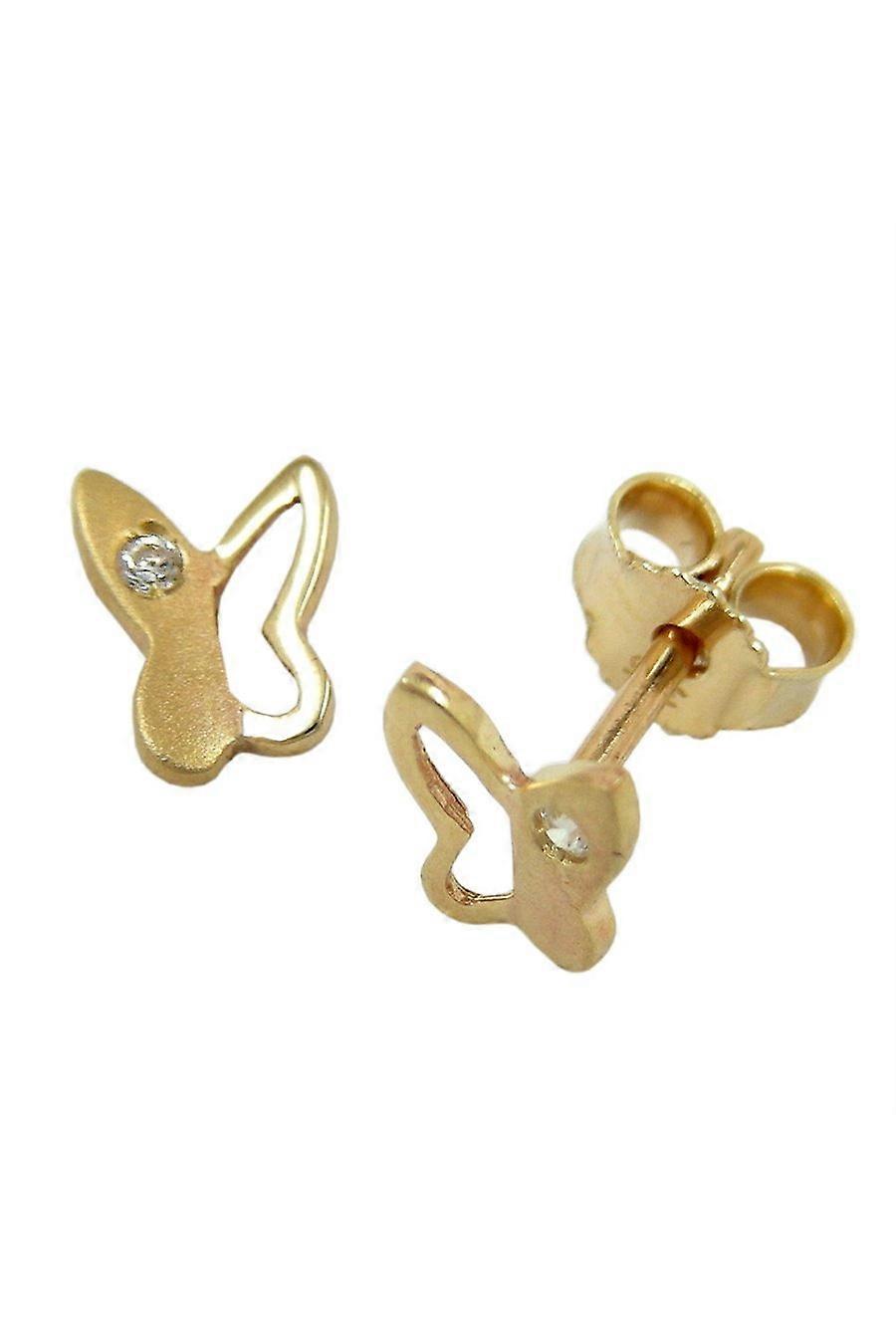 Stud Earrings Butterfly Zirconia 9k Gold - Gl430664