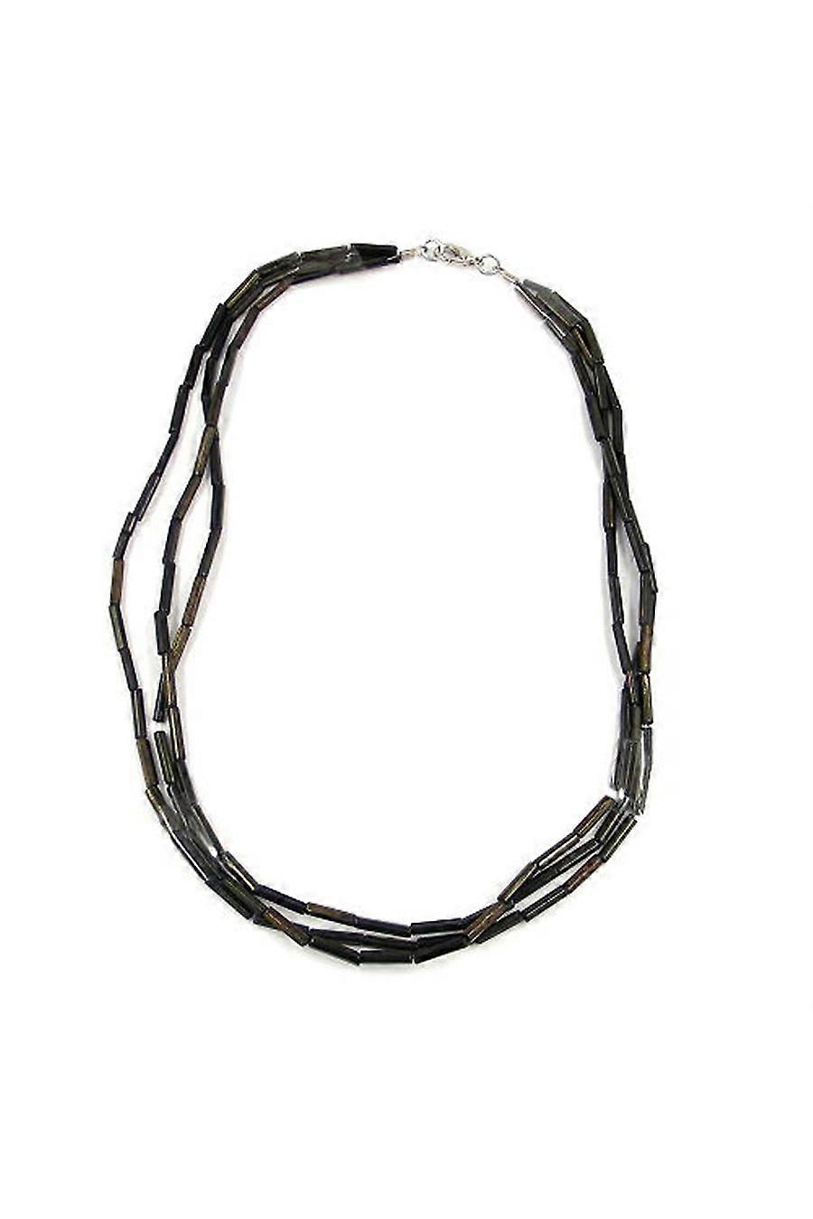 Necklace Thin Blue Glass Beads Ab - Gl07155