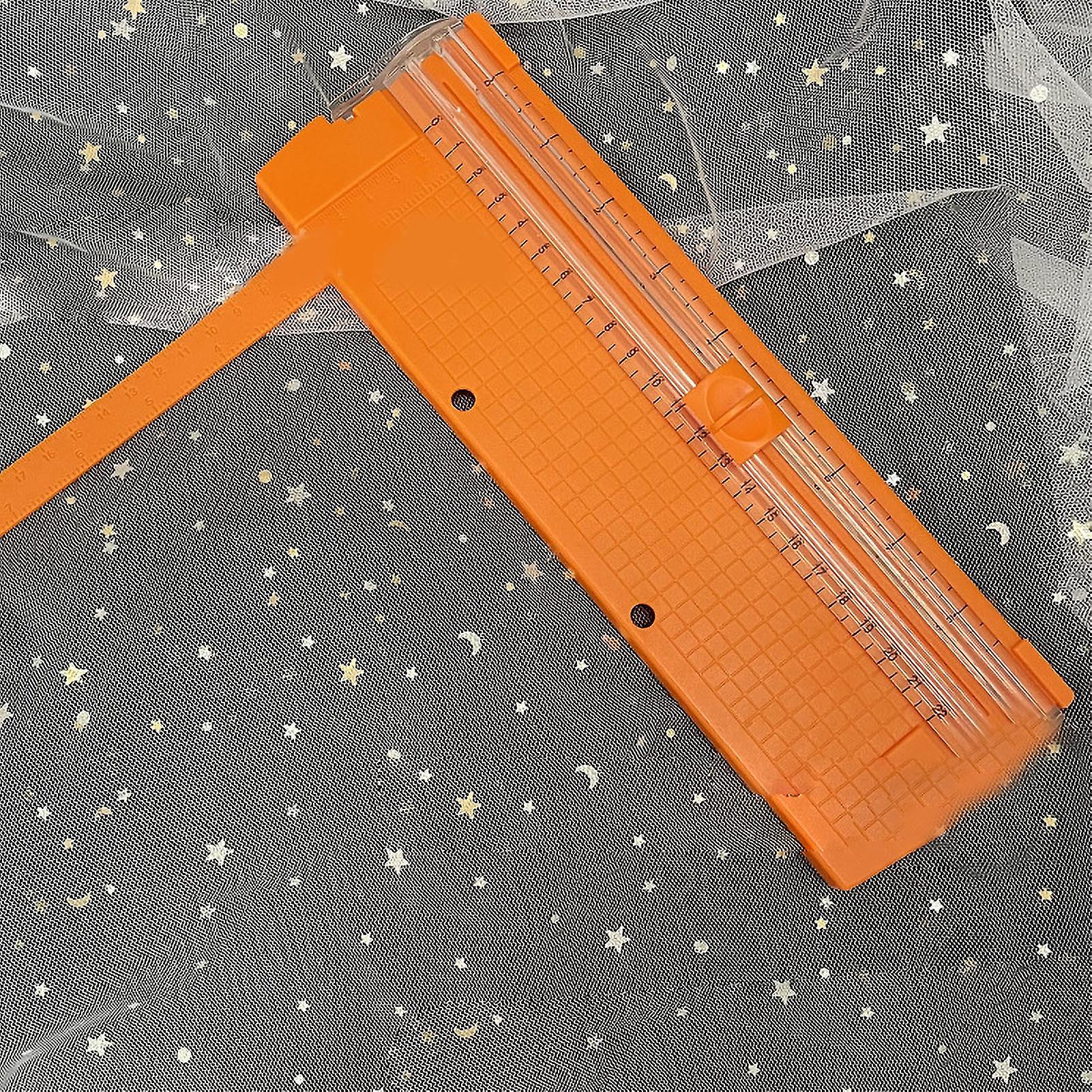 Orange Paper Cutter: Small Mini Folding with Clear Scale for Burr-Free Scrapbook Cutting