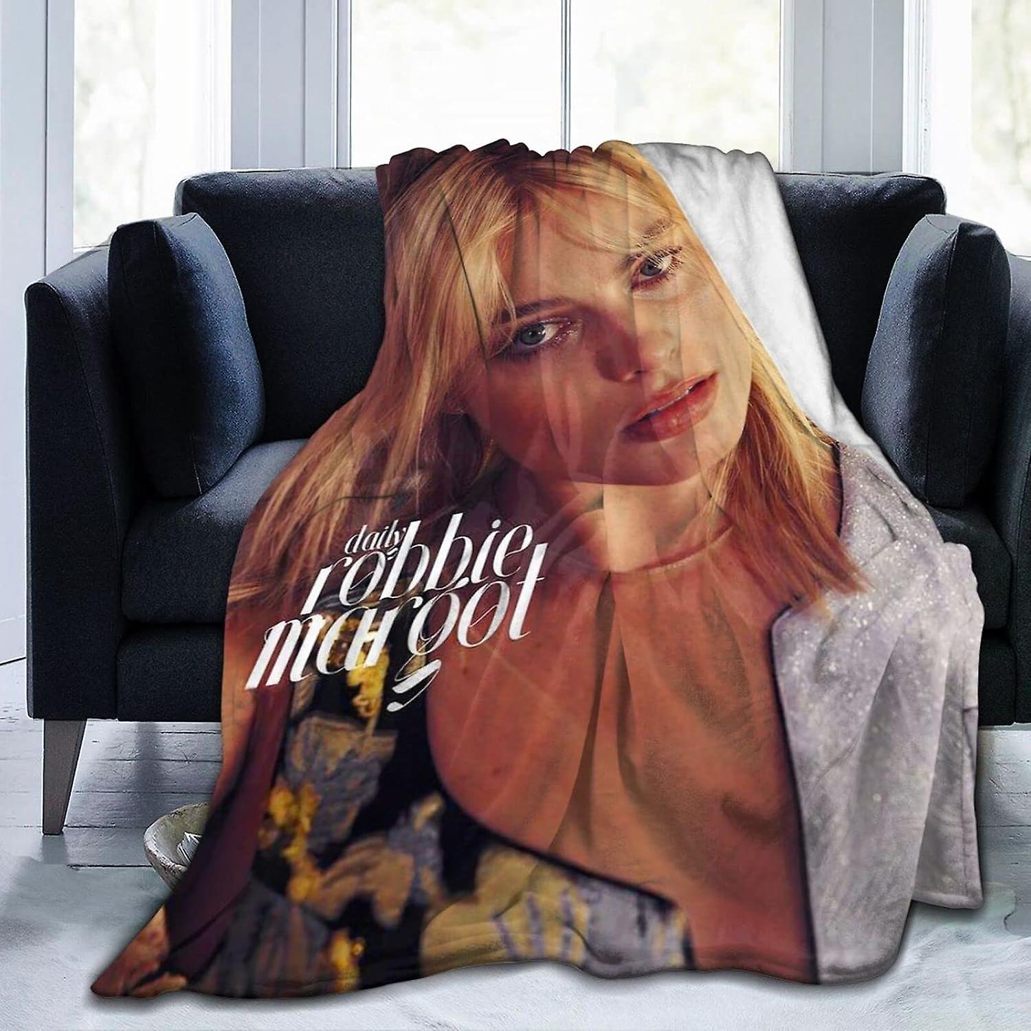 Kerota Margot Robbie Flannel Soft Air Conditioner Anti-Pilling Lap for Sofa Bedroom Living Room ABD1