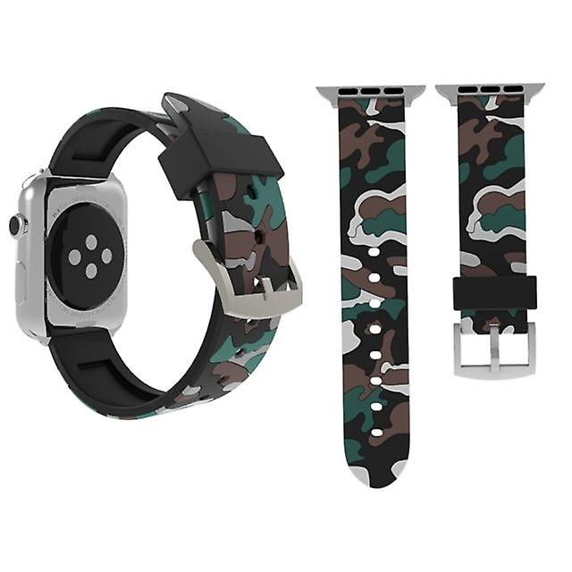 Camouflage-style silicone watch band for Apple Watch Series 3 2 1 38mm