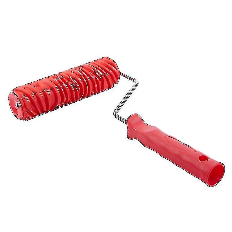 7 Inch Embossed Zebra Stripe Painting Roller With Handle For Wall Decoration
