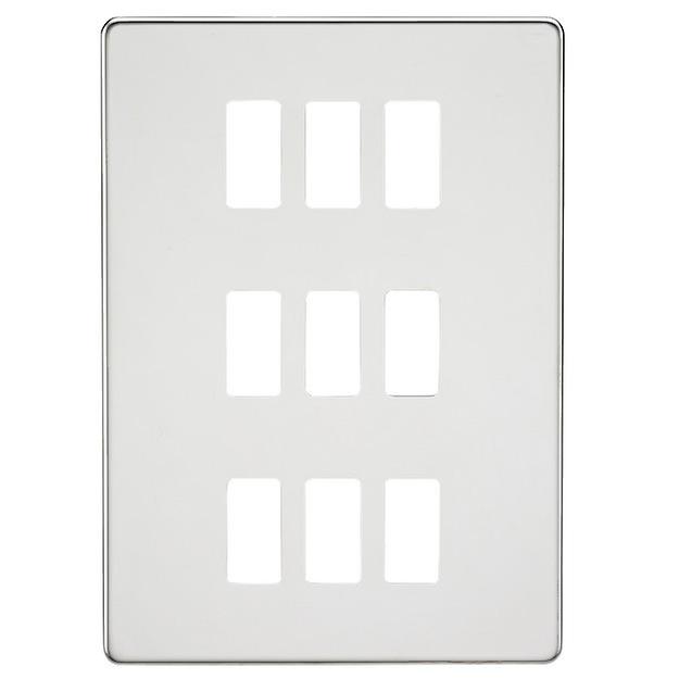 Knightsbridge Screwless 9G grid faceplate - polished chrome - GDSF009PC