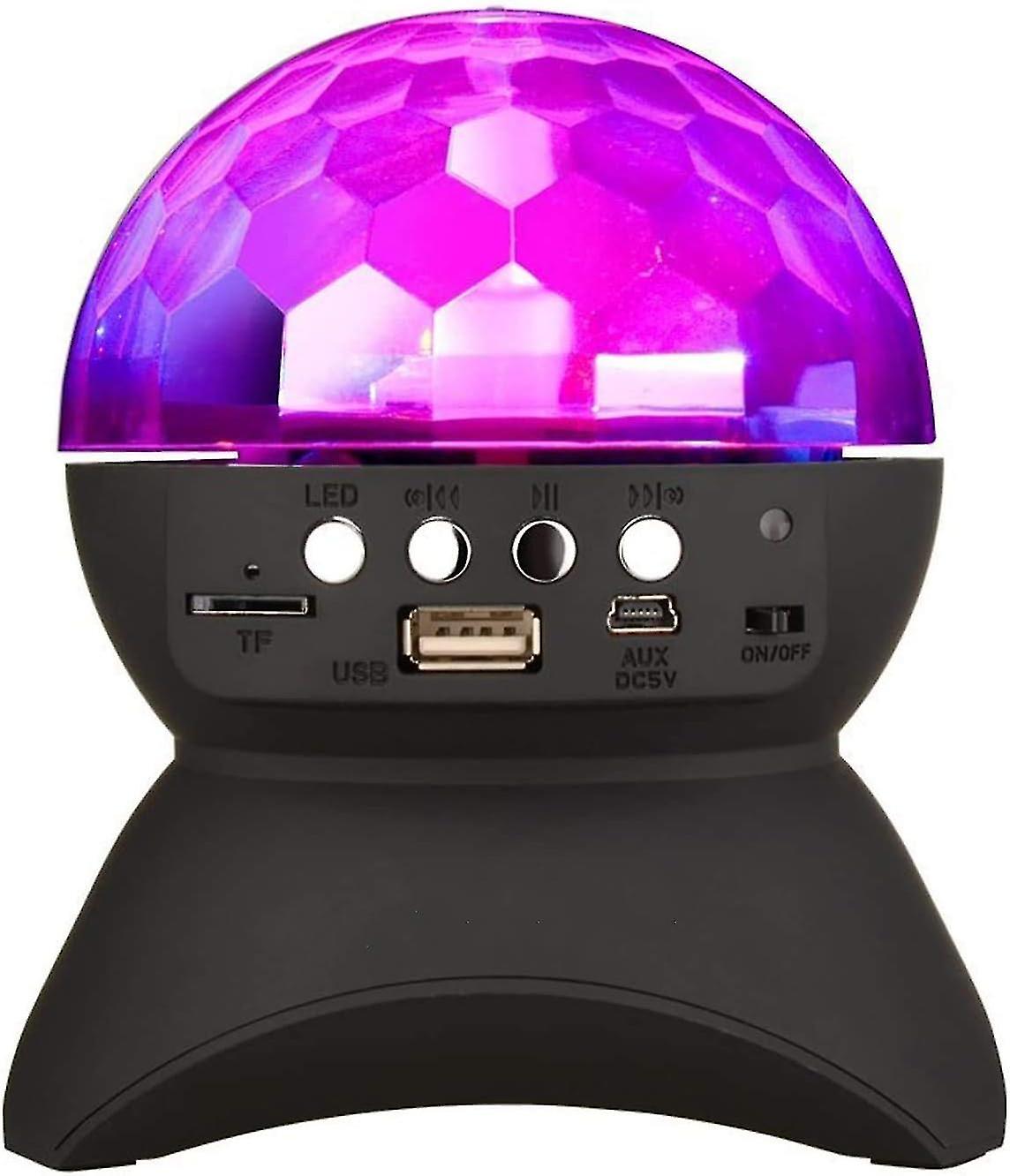 Disco Ball Home Party Light Wireless Speaker,Bluetooth Speaker Disco Ball Led Creative 360 Degree Rotating Night Light,(Black)