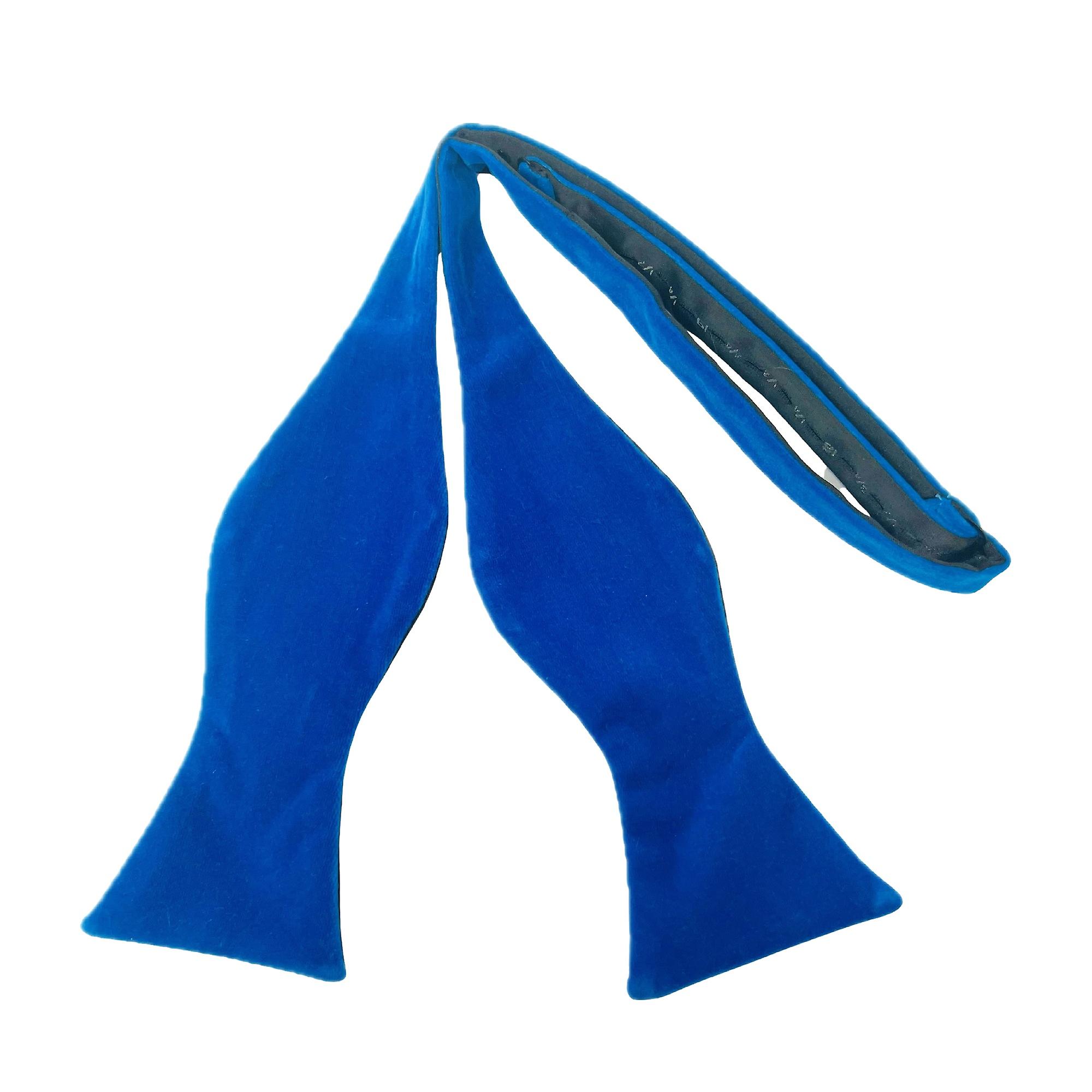 Königsblaue Samt-Fliege zum Binden