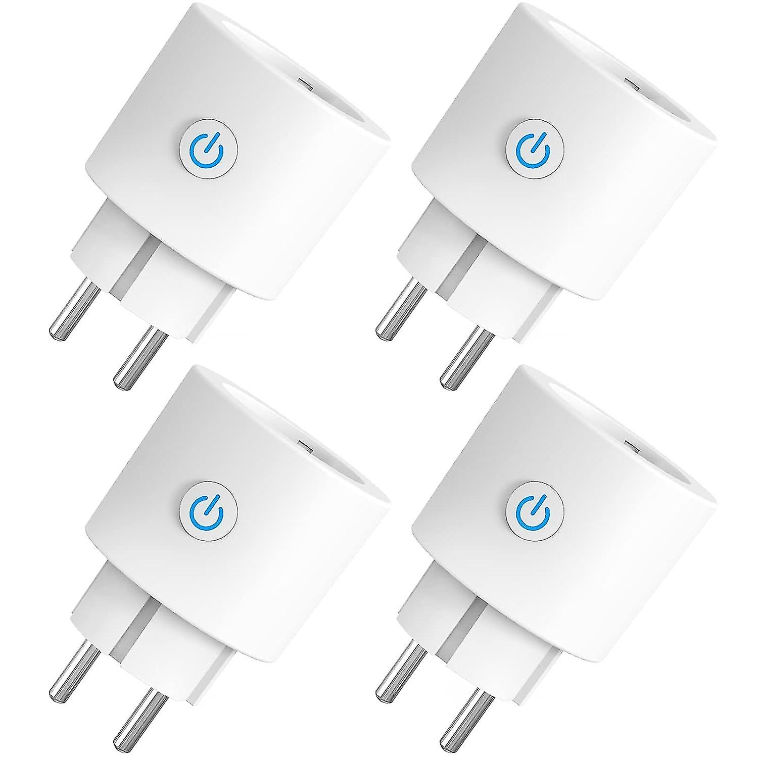 WiFi Smart Plug, 16A Smart Plug, Alexa Compatible, Google Home, Energy Metering, Voice Control, 4pcs