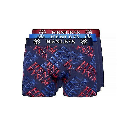 Henleys Mens Rutlers Assorted Designs Boxer Shorts (Pack of 3)