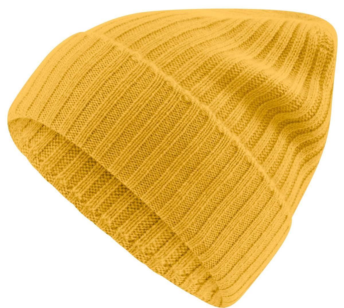Falke Ribbed Cashmere Beanie - Mustard Yellow