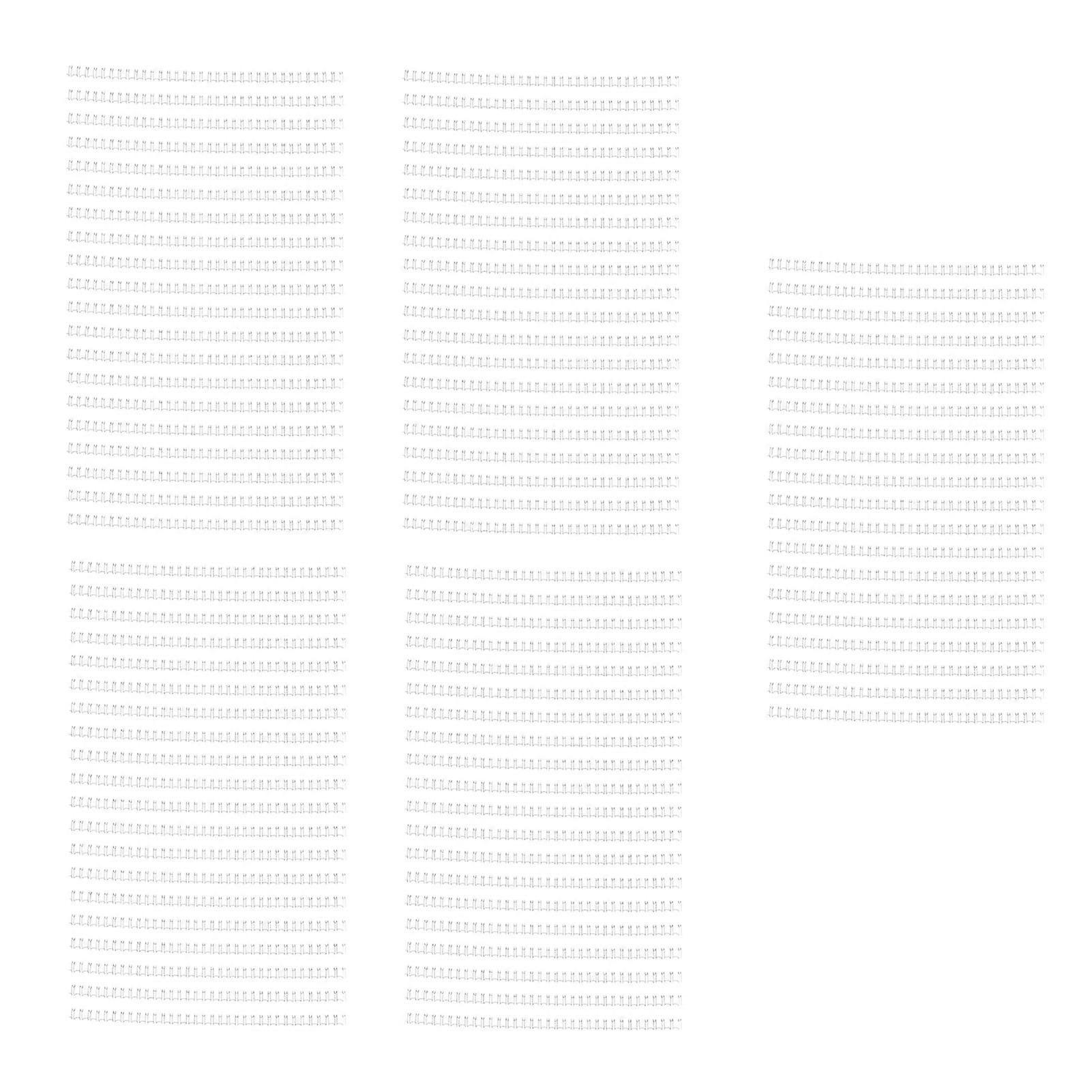 100PCS Double Loop Wire Binding Spine 6.4mm Diameter 34 Teeth 3:1 Scale Combs Spiral Binding Coil for 20 Pieces A4 Paper White