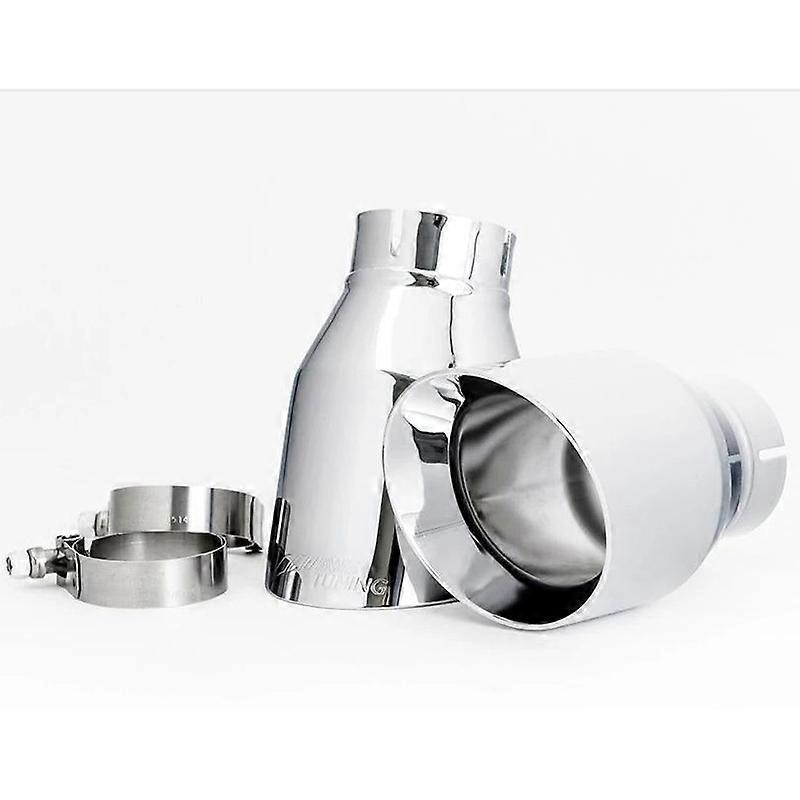 1Piece Car Exhaust Tail Pipe Bright Stainless Steel Bevel Edge Shinny Muffler Tip With Awe Tuning
