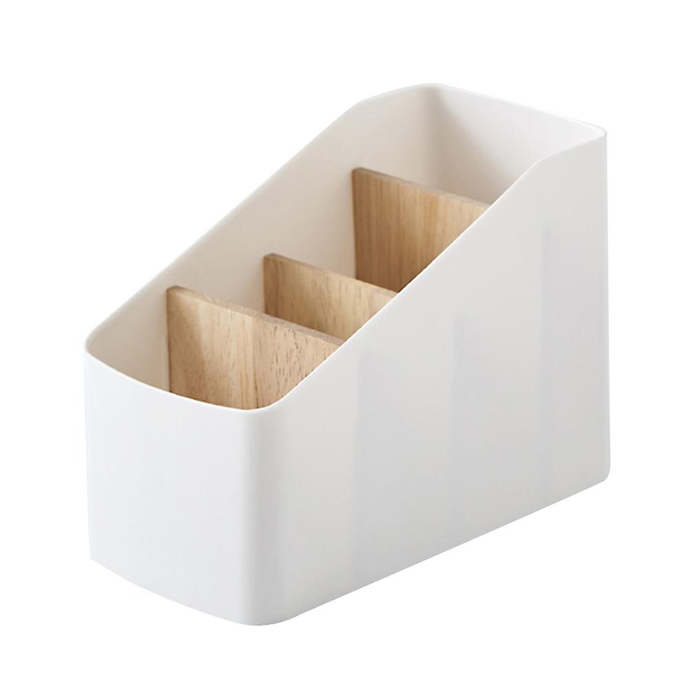 Cellphone Holder Desk Vanity Organizer Remote Caddy Table Divided Storage Box Desktop Storage Tray