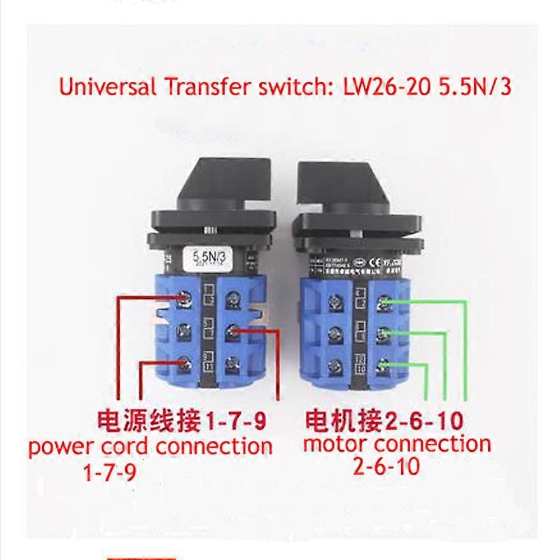 Lw26-20 5.5n/3 Universal Transfer Switch Three-phase Motor Forward And Reverse Reverse Order Phase Sequence Reverse Phase