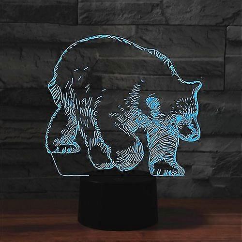 Bear Shape 3d Colorful Led Vision Light Table Lamp