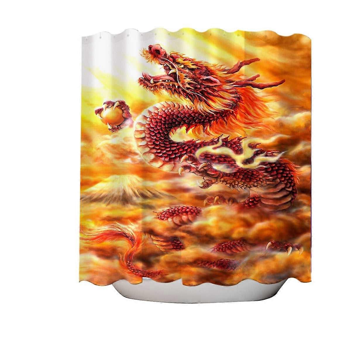 Cool Fantasy Art Red Clouds Dragon Shower Curtain