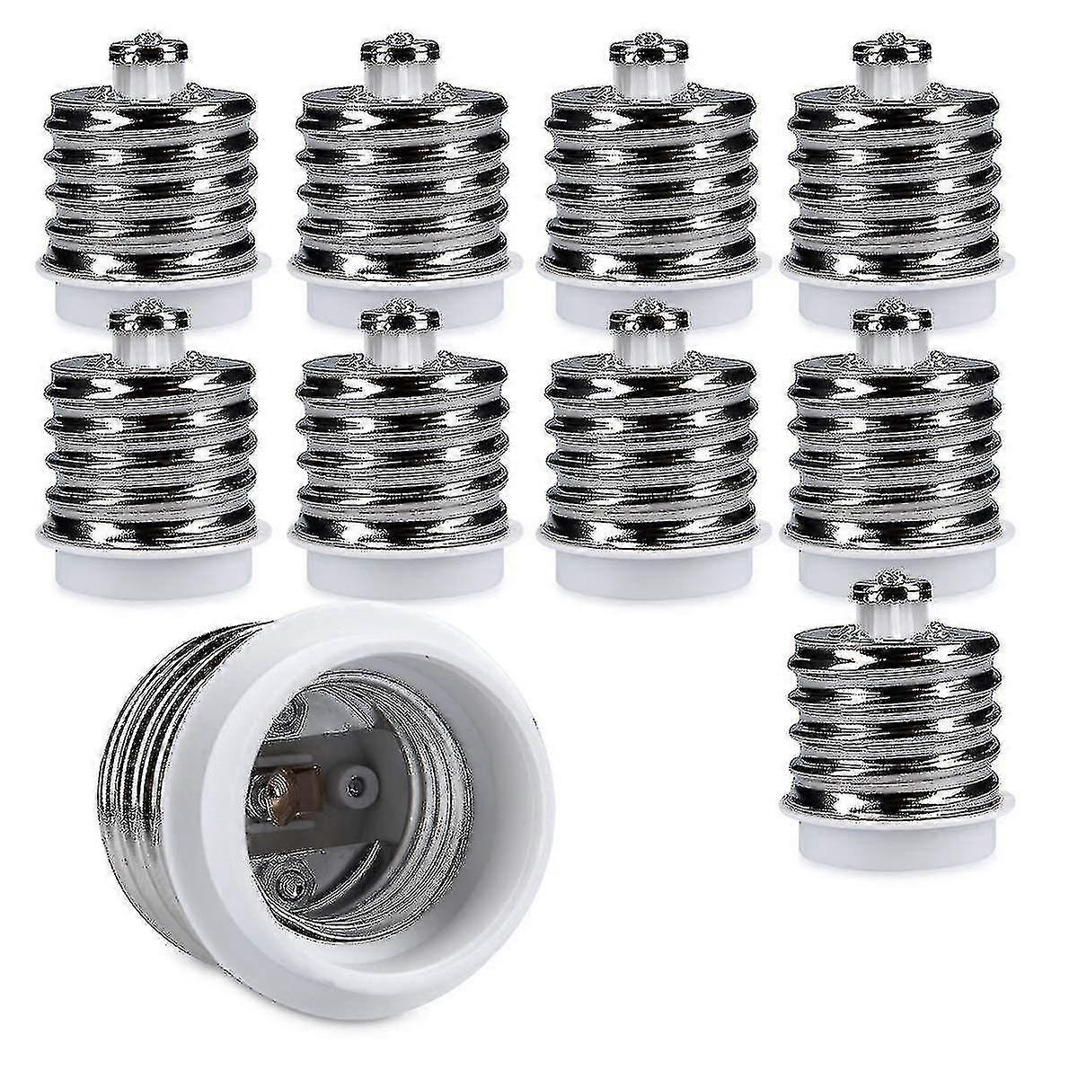 10x Socket Adapter - 10x E40 To E27 Socket Converter - E27 Base Lamp Holder Adapter For Halogen Led-Yvan