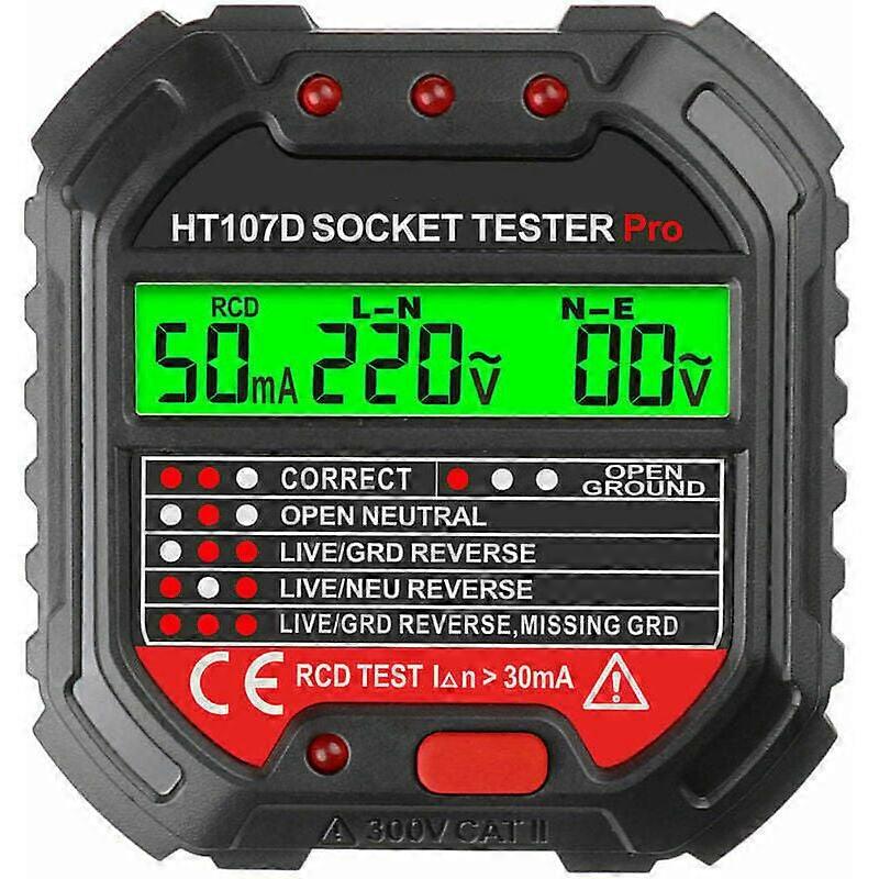 Earth wire tester for socket tester, socket phase (EU regulation HT107D)