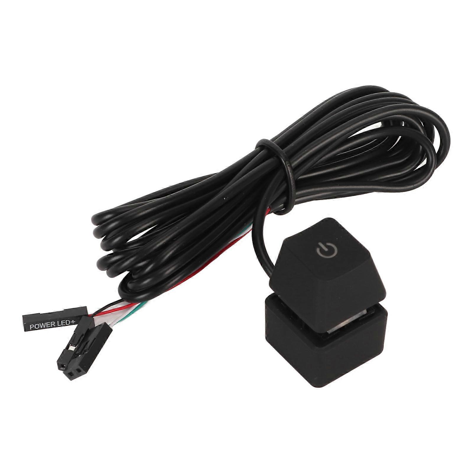 6.6ft PC Power Button with 7 Color Light Blue Switch Mechanical Keys External Power Switch for Desktop PC