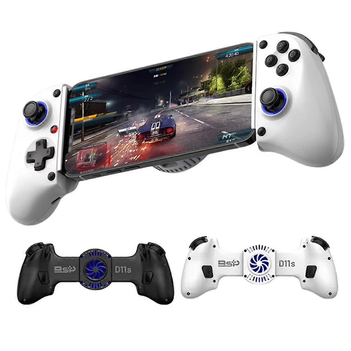New D11S Extendable Gaming Controller Hall Trigger BT 5.2 with Cooling Fan/Programmable Back Buttons White
