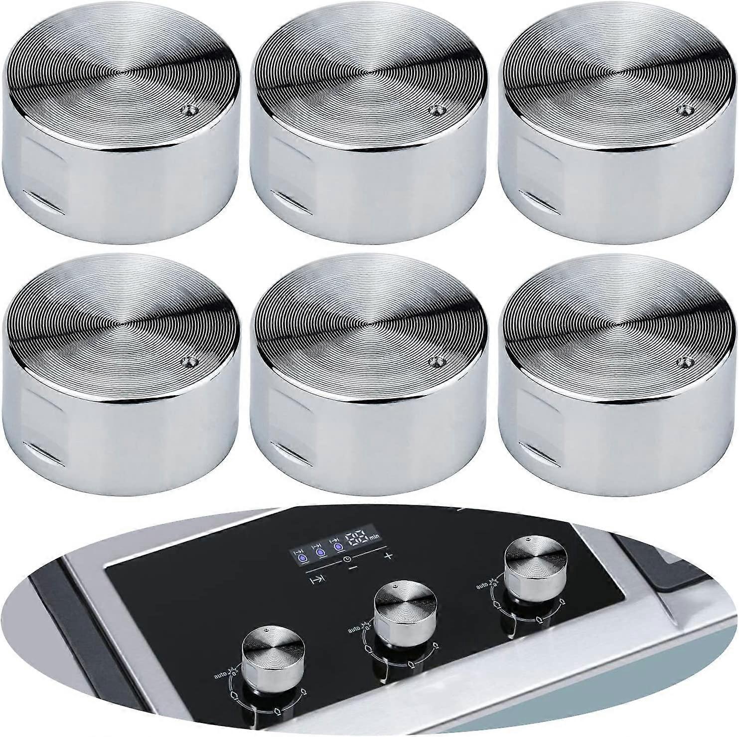 6 Pcs Metal Gas Stove Knobs 6mm Universal Cooker Control Range Oven Knobs Cooktop Burner Knob