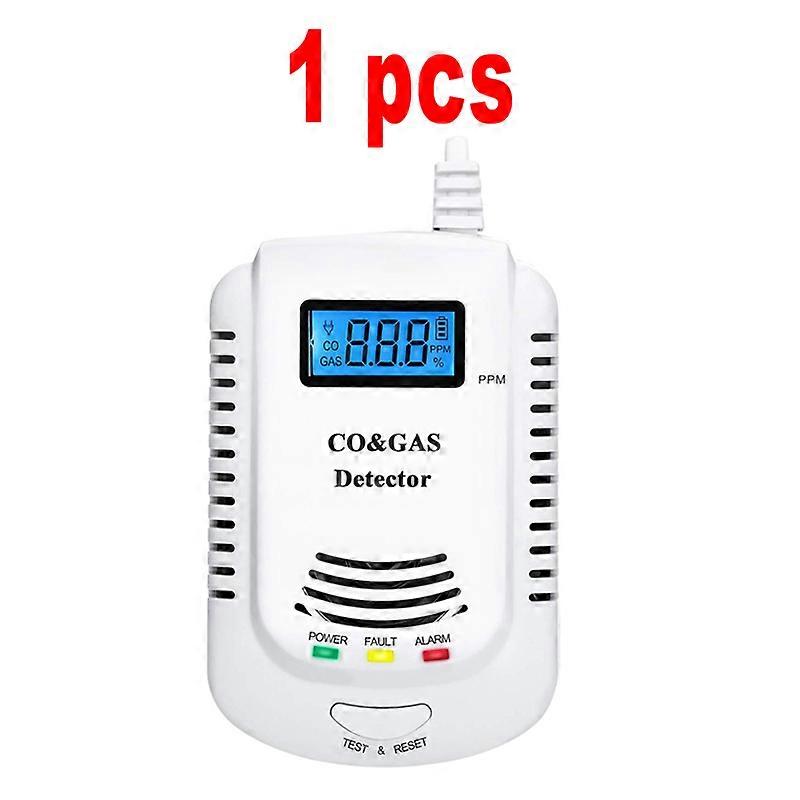 2 in 1 Gas Detector  Plug-in Home Natural Gas/Methane/Propane/CO Alarm  Leak Sensor Detector with Voice Promp and LED Display