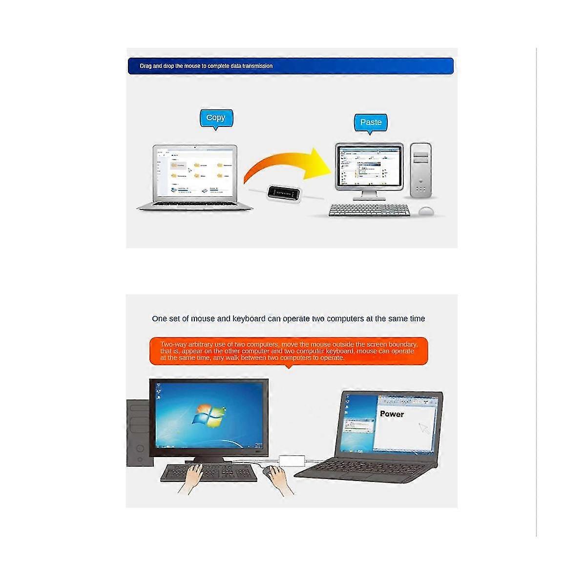 Usb 2.0 Smart Km Link Pc To Pc Keyboard Mouse Share Sync Data Link Usb Extension Cable Data File