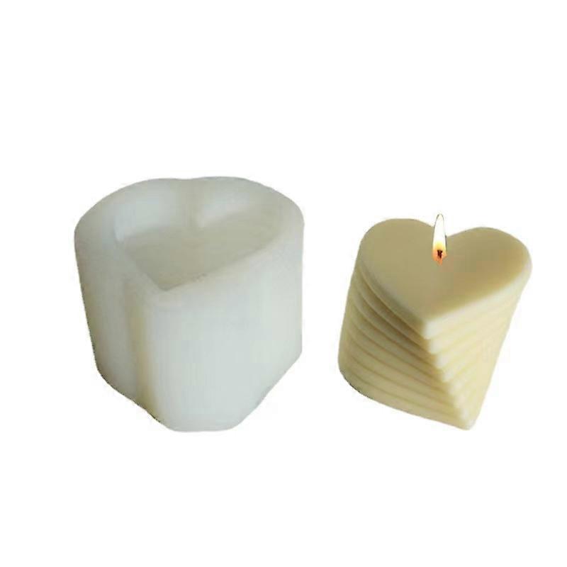 3D الدورية الحب شمعة العفن التراص على شكل قلب العطرية شمعة الجبس عملية الراتنج كعكة الصابون الديكور العفن اليدوية قوالب