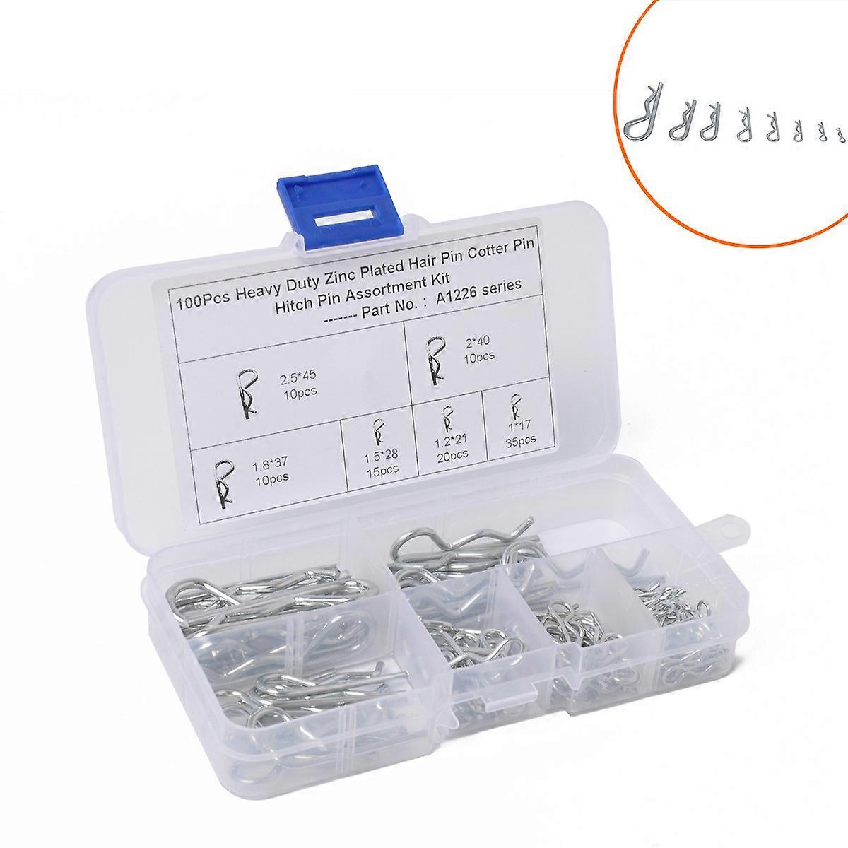 Cotter Pins R Clips, 100pcs Cotter Pins R Shape Cotter Pins Carbon Zinc Plated Steel Car Body r Cotter Pin Clips Fastener Cotter Pins
