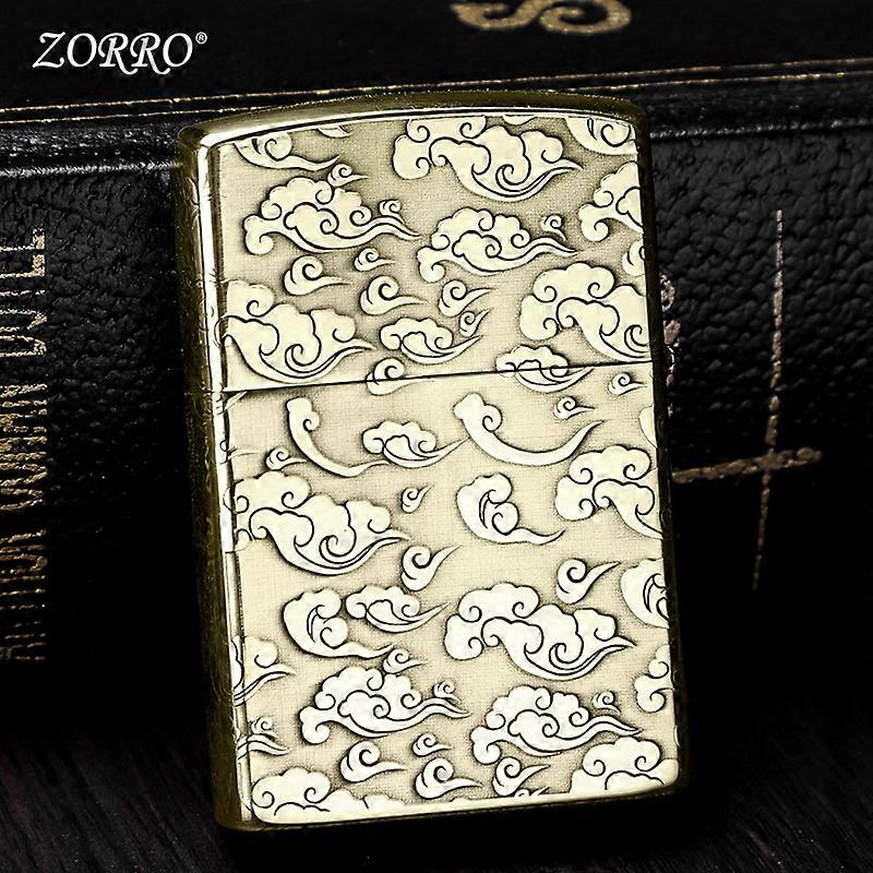 Kerosene Lighter For Boyfriend Husband Gift Windproof Brass Creative Xiangyun Dragon Retro Grinding Wheel