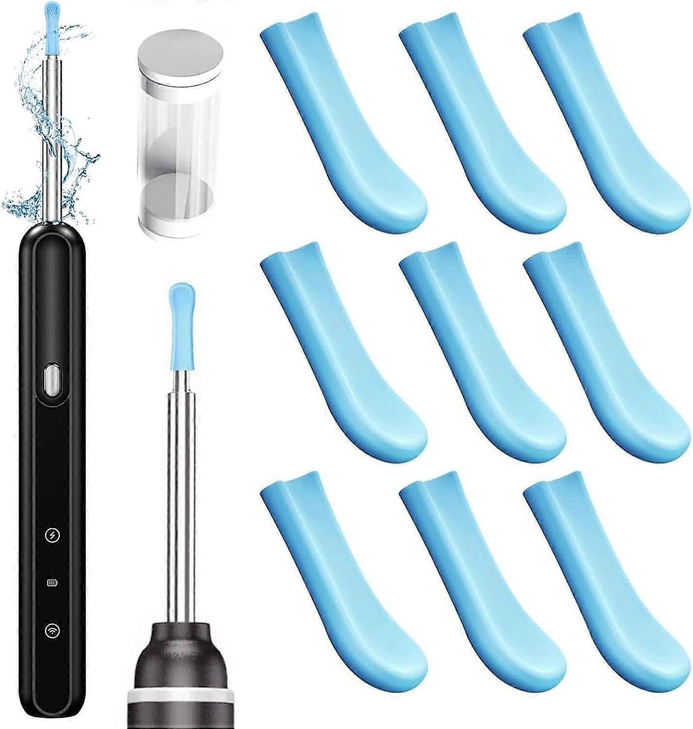 Ear Spoon Replacement Tips Set, 9 Pcs Silicone Ear Spoon Tips, Reusable Ear Cleaner Replacement Tips, for Ear Wax Removal Tool