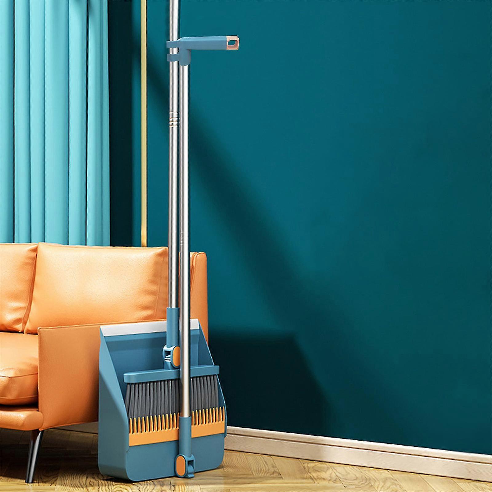 Brooms Indoor 180 Rotatable Standing Storage Buckle Type Brooms And Dustpan Set With Scraping Teeth And Scraper Deep Cleaning Suitable For Home