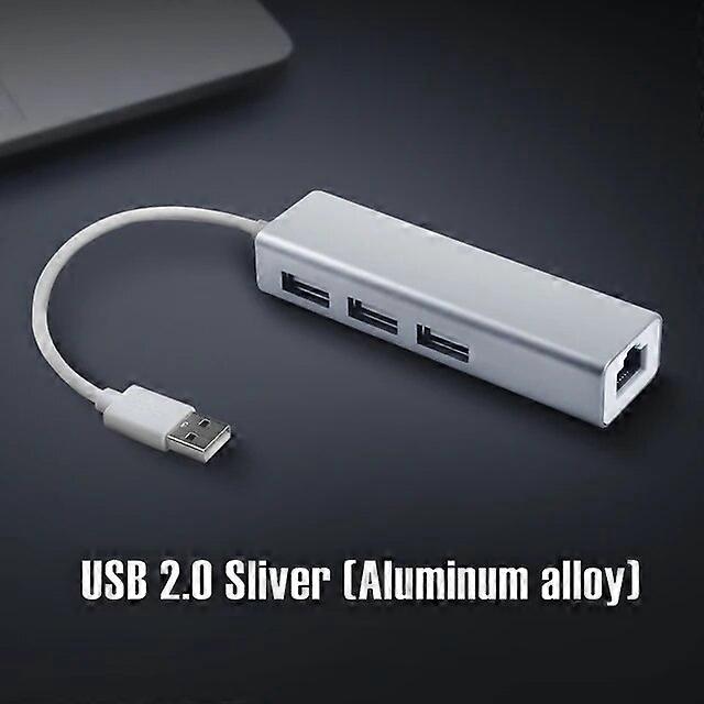 USB hub 2.0 3 ports to RJ45 10 100Mbps Lan Network USB Ethernet Adapter Splitter for Laptop Computer Mac iOS Android
