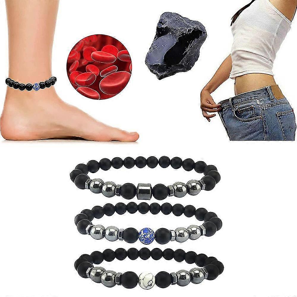 Magnetic Therapy Anti Swelling Obsidian Bracelet Anklet Anti-varicose Swelling Anklet