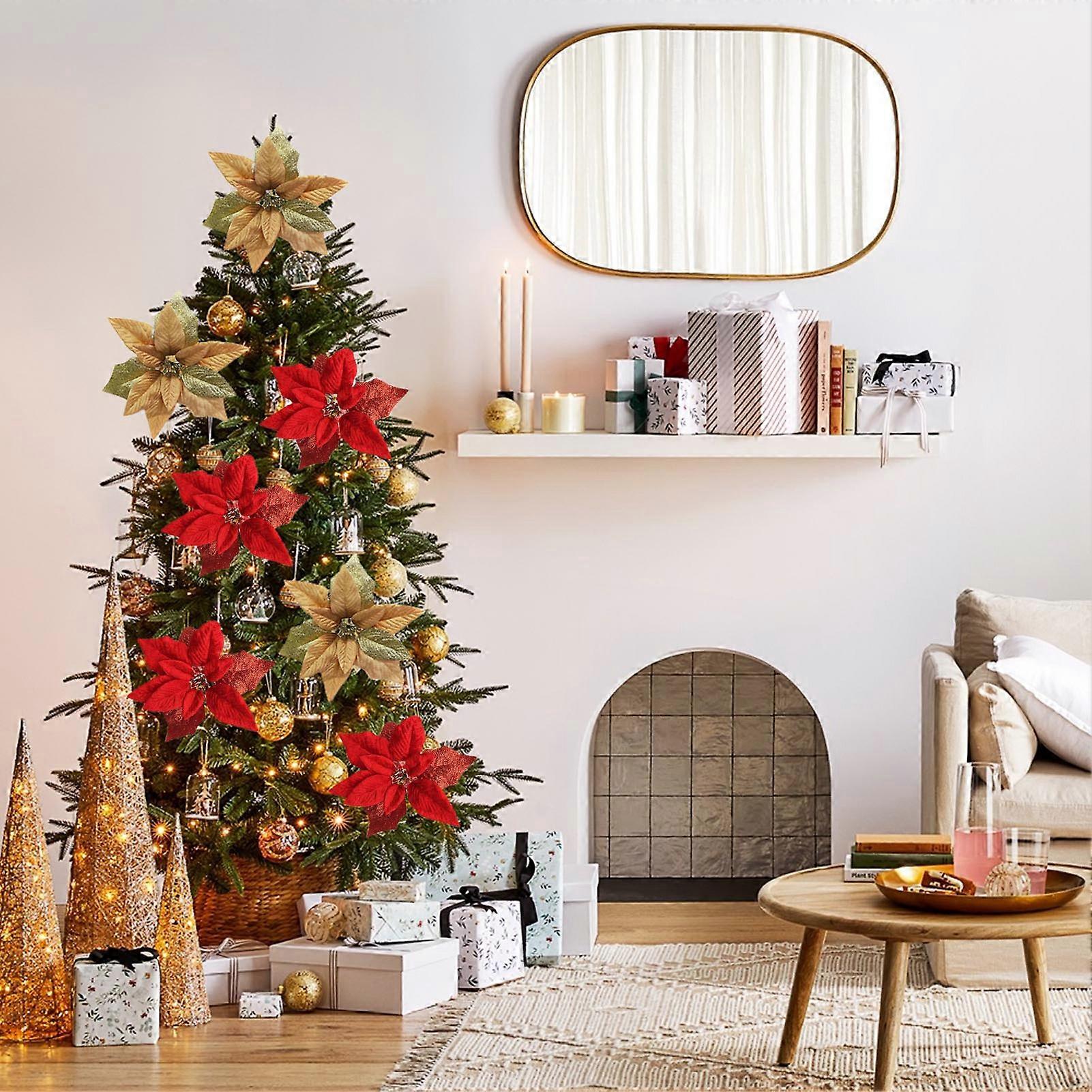 Christmas Flowers Christmas Tree Decorations Fabric Simulation Flowers