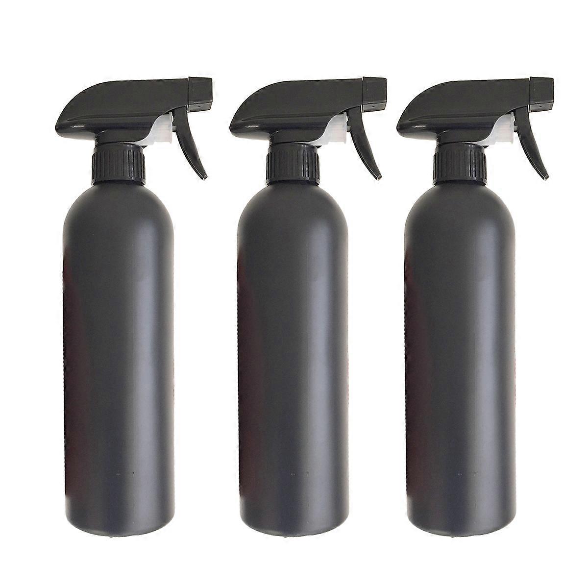 3pcs 500ml Empty Spray Bottles Portable Automobile Supplies Creative Round Shoulder Bottles Refillable Washing Tools (Black)