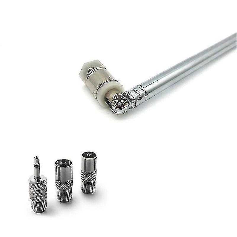 22.5cm Telescopic FM Antenna – 4-Section Stainless Steel, 3.5mm Plug, For Radio, Stereo, MP3 Players