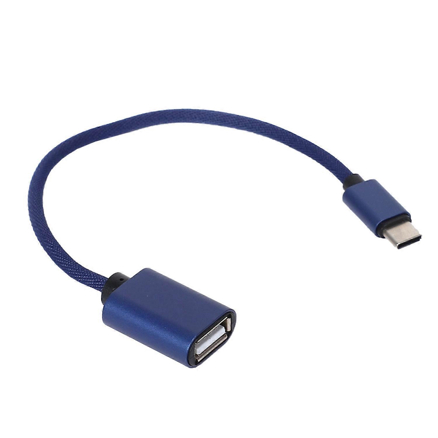 Usb Otg Type C To Usb Adapter Otg Fast Charging Type-C Charger Nylon Braided Data Cable Converter -