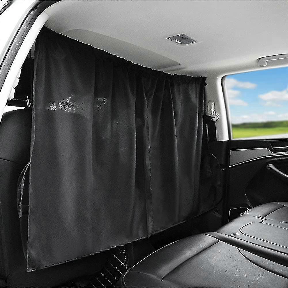 Car Divider Curtains Sun Shade-privacy Travel Nap Night Car Camping Detachable Simple Curtain(black)