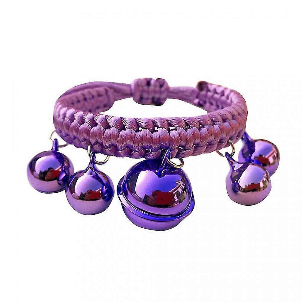 Fashion Puppy Kitten Weaving Strap Pet Electroplating Bell Collar
