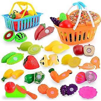Children's plastic kitchen toy set cut fruits and vegetables play toy