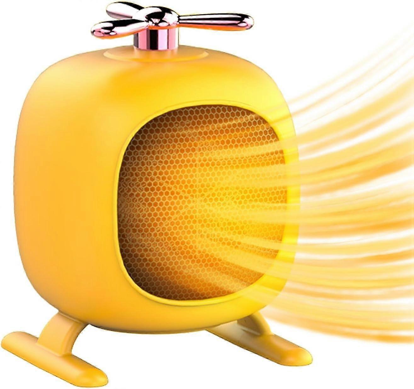 Riloop Home Portable Desktop Heater Fan,vertical Mini Heater,indoor Small Space Warmer For Home,office And Bedroom/yellow
