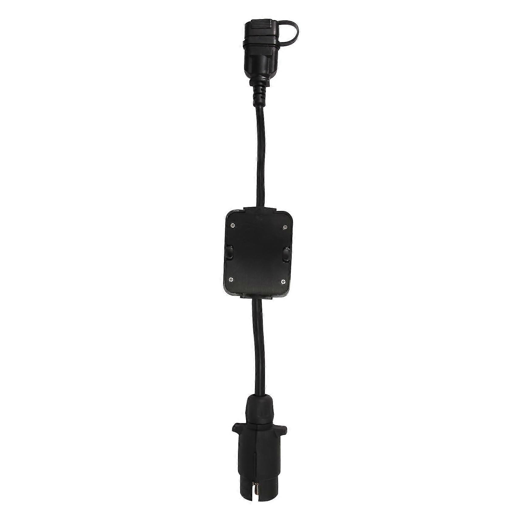 Trailer Connector Light Cable Converter Adapter European 7-pin To American 4-pin Way Plug.
