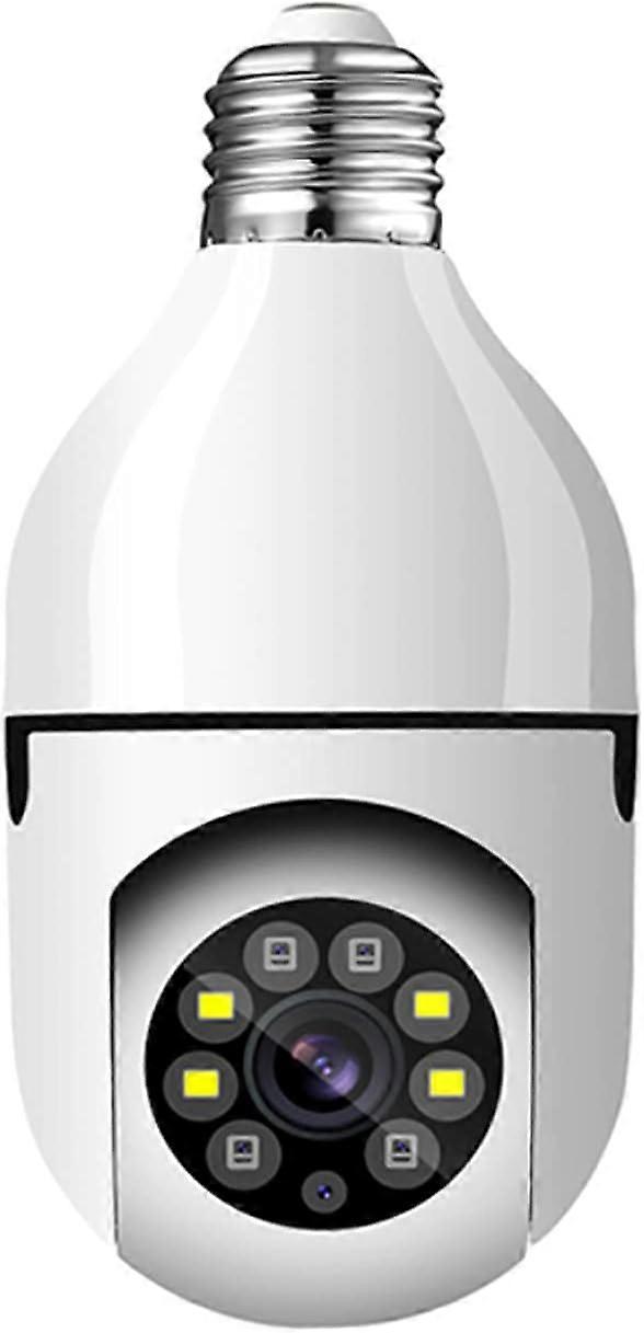 E27 Bulb Camera, 1080p Wireless PTZ Security Camera with E27 Bulb Connector, 360 Degree Panoramic, Auto Motion Tracking, Night Vision, Two-Way Audio