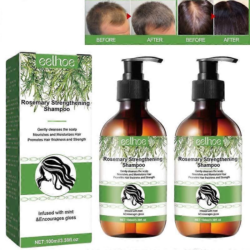 2 יחידות שמפו רוזמרין עם ביוטין ממריץ טיפול בריא לצמיחת שיער